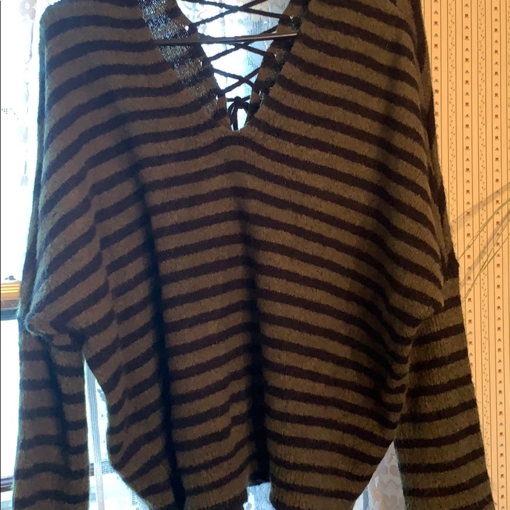 Striped slouch sweater